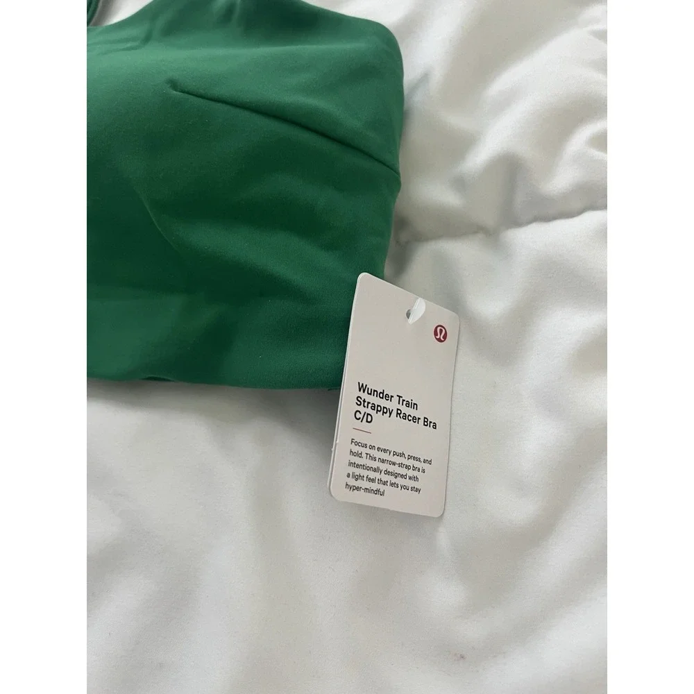 lululemon Wunder Train Strappy Racer Bra, C/D Cup Green Size 14 (179)